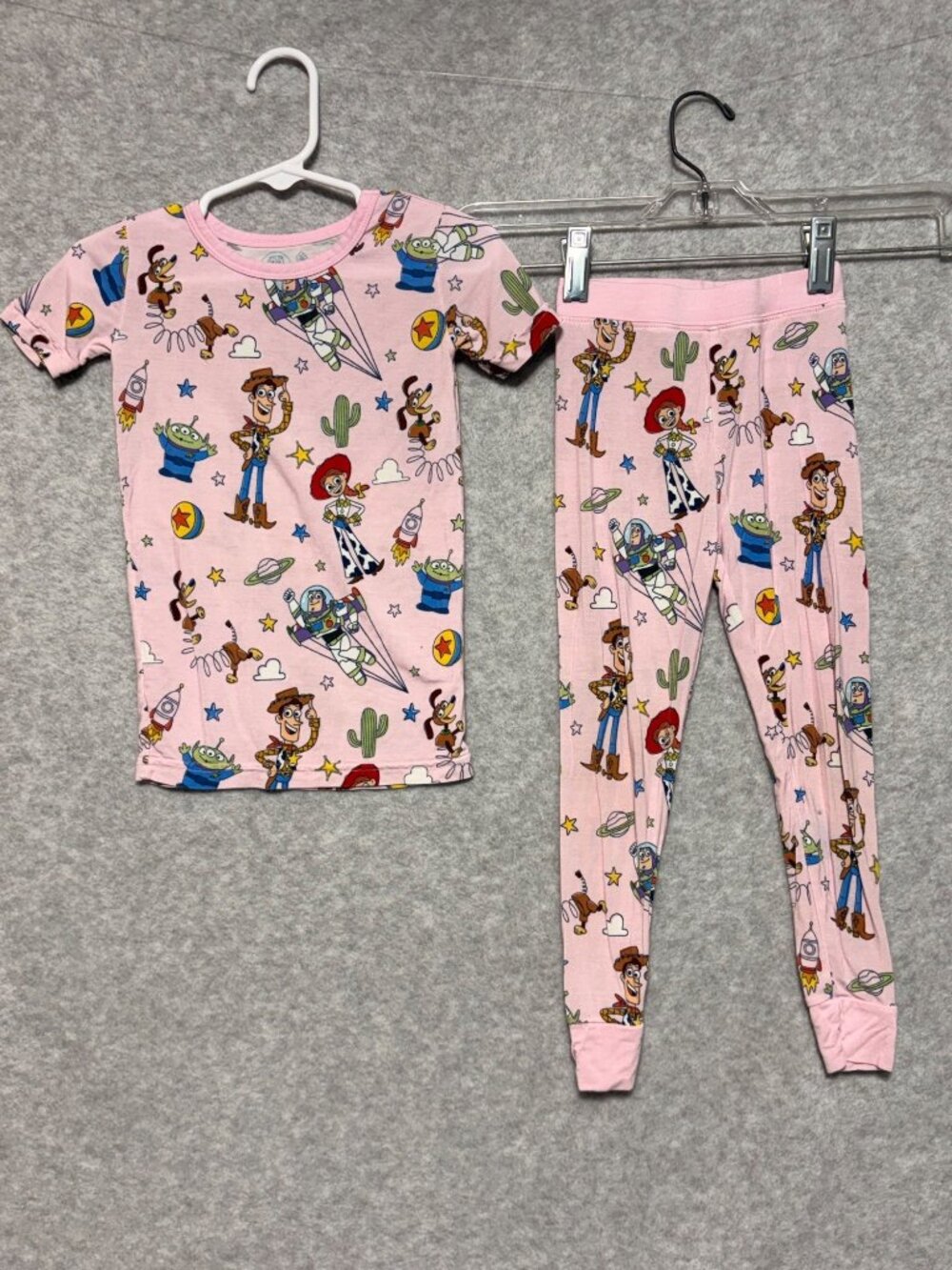 Little Sleepies Toy Story Pals 2T Pajama Set Pink Two Piece Disney Pixar